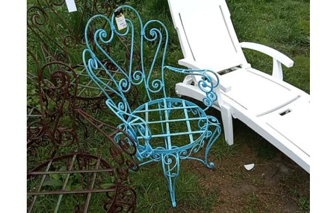 CHAISE MÉTAL BLEUE