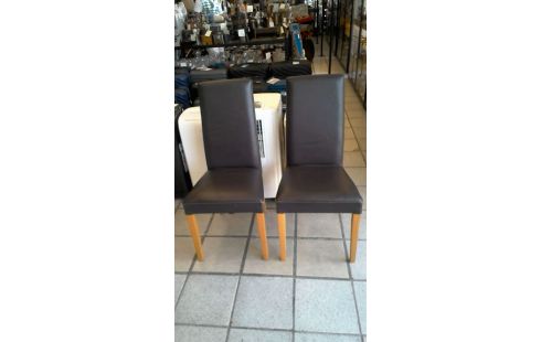 CHAISES CUIR MARRON LA PAIRE