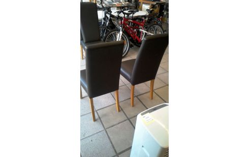 CHAISES CUIR MARRON LA PAIRE