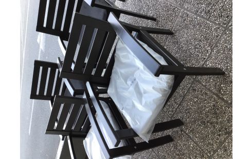 CHAISE DE JARDIN NOIR LOT DE 4