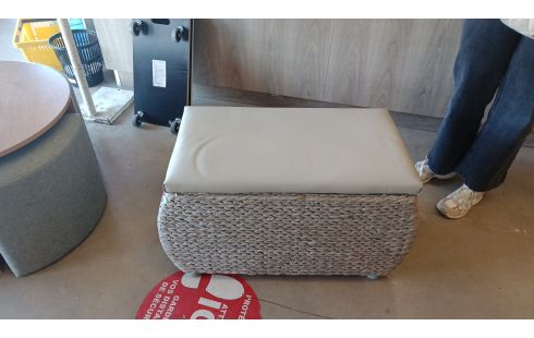 BANQUETTE COFFRE GRIS TRESSÉ