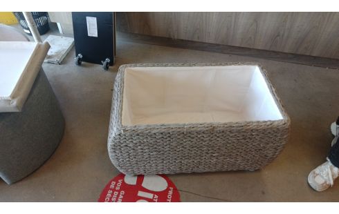 BANQUETTE COFFRE GRIS TRESSÉ