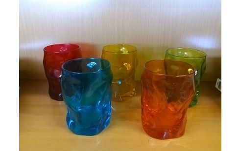 LOT DE 5 VERRES COLORES