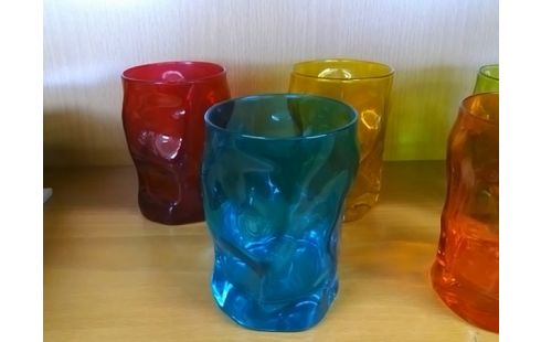 LOT DE 5 VERRES COLORES