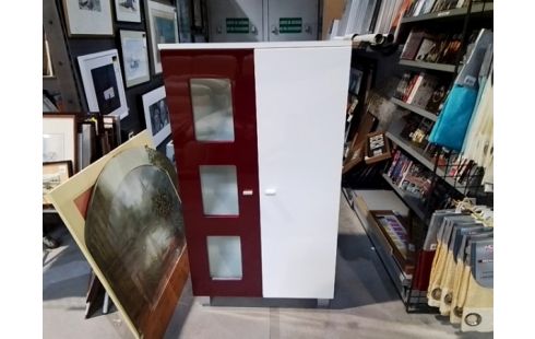 MEUBLE DE RANGEMENT 2P ROUGE ET BLANC