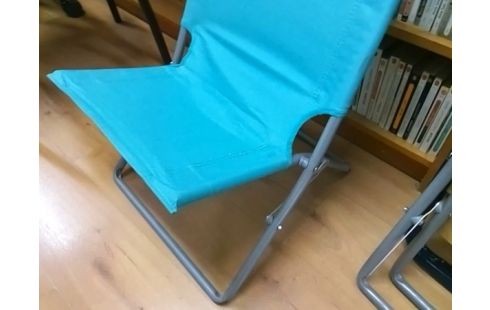 CHAISE PLIANTE TISSU BLEUE
