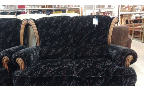 CANAPE 2 PLACE NOIR ET CARRÉ