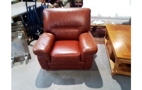 FAUTEUIL CUIR BRUN