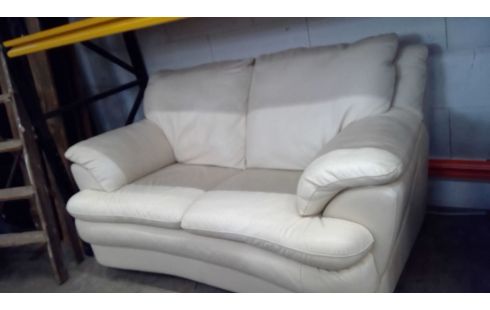 SESSEL 1 LEDER CREMEFARBEN 2 PLÄTZE