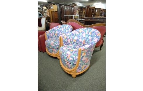 FAUTEUIL CABRIOLET TISSU FLEURI