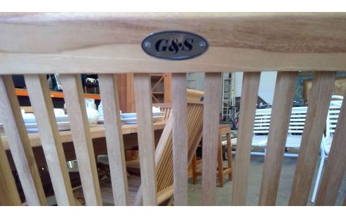 TABLE RECTANG TECK + 6 CHAISES (COUS)