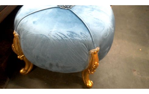 SITZKISSEN DAS STÜCK BAROCK BLAU SAMT VERGOLDET