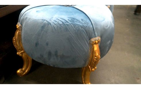 SITZKISSEN DAS STÜCK BAROCK BLAU SAMT VERGOLDET