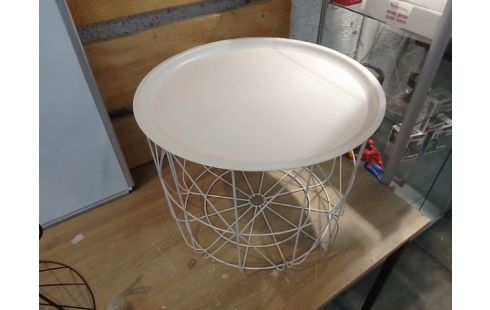 TABLE BASSE METAL BLANC