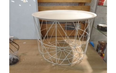TABLE BASSE METAL BLANC