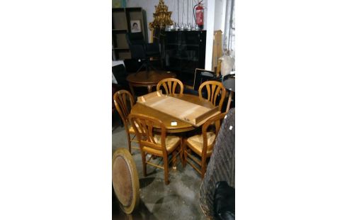 TABLE RONDE CHÊNE (ALL) +  6 CHAISES