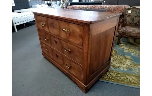 COMMODE Ancienne Noyer 3 Tiroirs