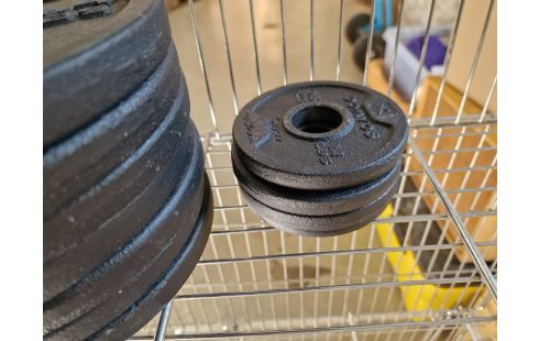 HALTERES GM + 2 PETITS + ATTACHES + 52 KGS DE POIDS