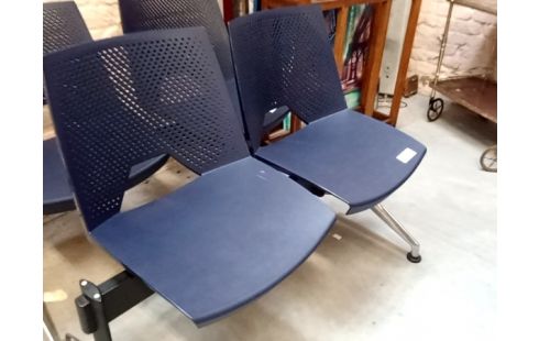 BANQUETTE de salle d attente bleue 2 pers