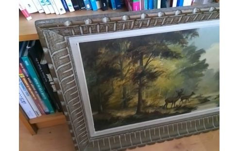 CADRE BOIS AVEC CERFS