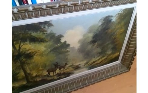 CADRE BOIS AVEC CERFS