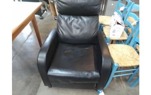 FAUTEUIL CUIR NOIR