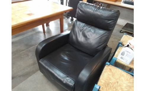FAUTEUIL CUIR NOIR