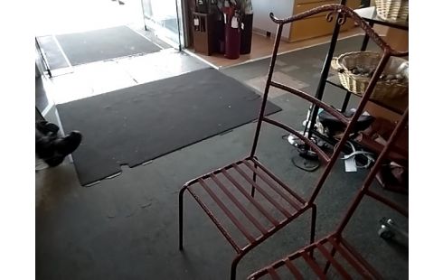 CHAISE FER FORGÉ ROUGE