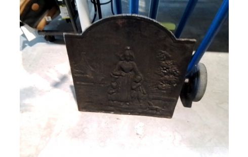 PLAQUE DE CHEMINEE FONTE MÈRE ET ENFANTS