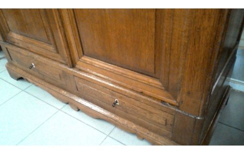 KLEIDERSCHRANK 1 ANTIK EICHE MASSIV 2 TÜREN / 2 SCHUBLADEN