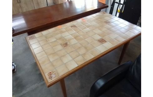 TABLE SALLE A MANGER BOIS CARRELÉ