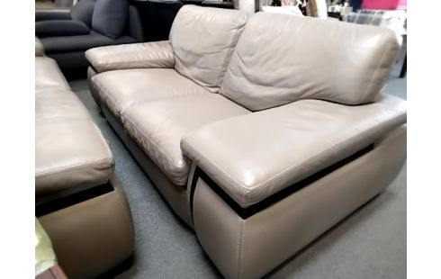 CANAPE CUIR BEIGE 2P