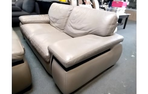 CANAPE CUIR BEIGE 2P