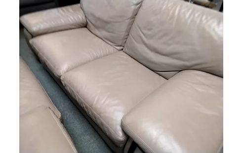 CANAPE CUIR BEIGE 2P