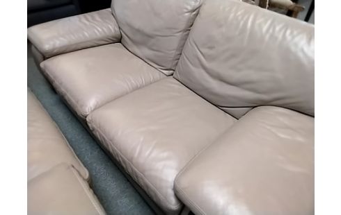 CANAPE CUIR BEIGE 2P