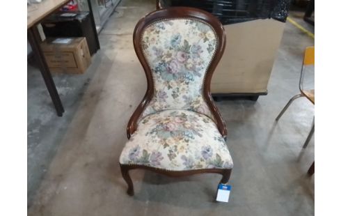 FAUTEUIL TISSU FLEURI BOIS