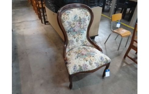 FAUTEUIL TISSU FLEURI BOIS
