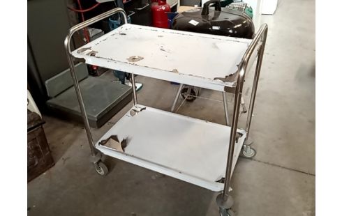 DESSERTE A ROULETTES inox