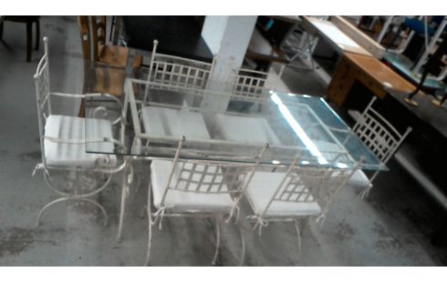 MESA, , 6 SILLAS HIERRO FORJA