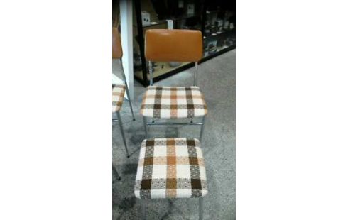 CHAISE +TABOURET ENSEMBLE CARREAUX VINTAGE