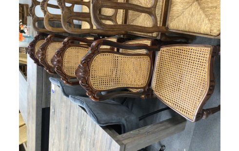 CHAISE STYLE NAPOLEON III CANNAGE LOT DE 4