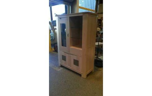 MEUBLE 3 PORTES 1 TIROIR BOIS BLANCHI