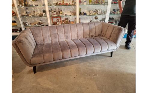 CANAPE TISSU VELOURS BLEU