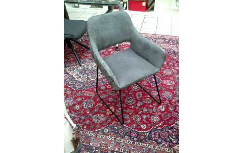 STUHL POLSTERSTOFF DUNKELGRAU METLLFÜßE