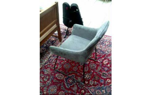 STUHL POLSTERSTOFF DUNKELGRAU METLLFÜßE