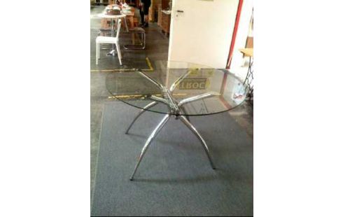 TISCH 2X GLASPL. RUND O. QUADR. MET.GEST.