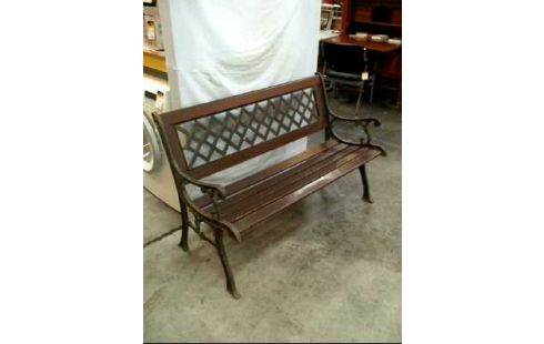 GARTENBANK HOLZ EISEN MIT ARML. RÜCKENL.