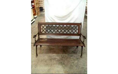 GARTENBANK HOLZ EISEN MIT ARML. RÜCKENL.