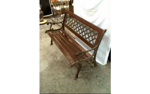 GARTENBANK HOLZ EISEN MIT ARML. RÜCKENL.