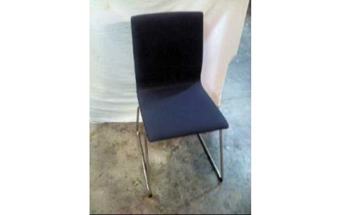 STUHL GEST. SILBERF. POLSTER GRAU/BLAU